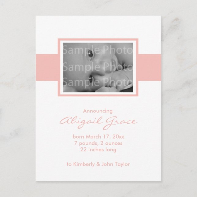 Baby Girl Birth Announcement (Front)