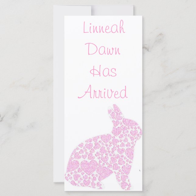 Baby Girl Birth Announcement Bookmark Keepsakes (Front)