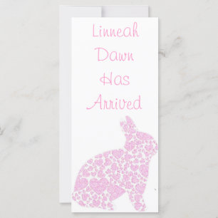 Baby Girl Birth Announcement Bookmark Keepsakes