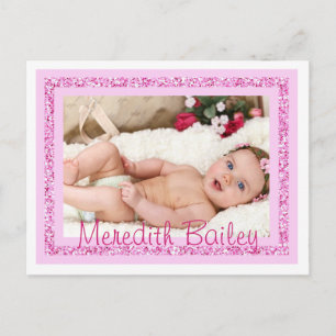 Baby Girl Birth Announcement Postcard