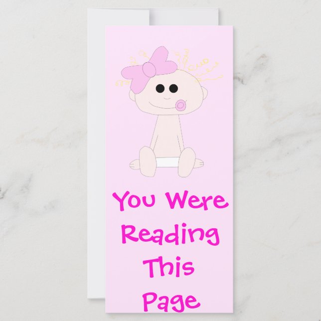 Baby Girl Bookmark Template (Front)