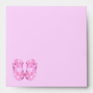 Baby Girl Booties Invitation Envelope