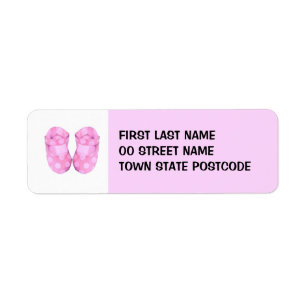 Baby Girl Booties Return Address Label