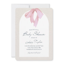 Baby Girl - Bow Shower Invitation