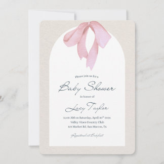 Baby Girl - Bow Shower Invitation