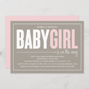 Baby Girl   Brown Invitation