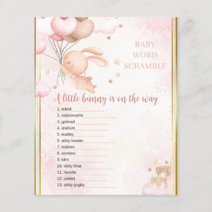 Baby Girl Bunny Baby Shower Game