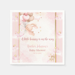 Baby Girl Bunny Baby Shower Napkin