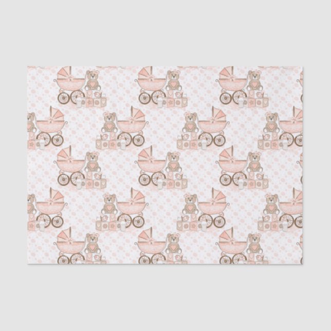 Baby Girl Carriages Tissue Paper (Front)