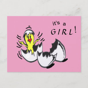 Baby GIRL Chick Cartoon Postcard