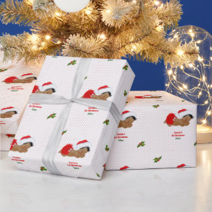 Baby Girl Christmas Red Santa Hat Dot Wrapping Pap Wrapping Paper