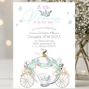 Baby Girl Cinderella Princess Carriage Baby Shower Invitation