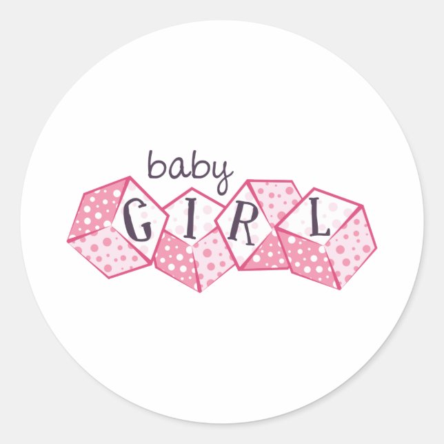 Baby Girl Classic Round Sticker (Front)