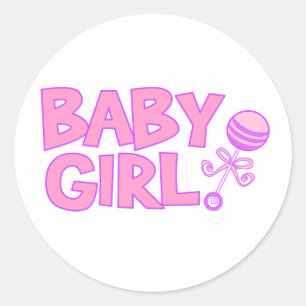 Baby Girl Classic Round Sticker