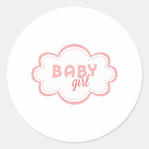 Baby Girl Classic Round Sticker