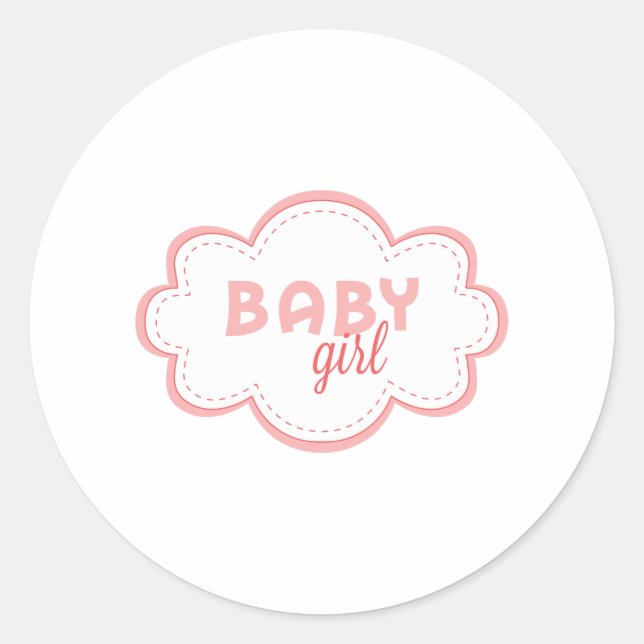 Baby Girl Classic Round Sticker (Front)