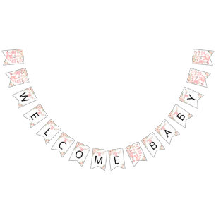 Baby girl clothes baby shower Bunting Flags