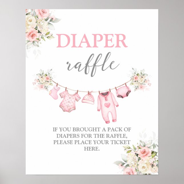 Baby Girl Clothes Diaper Raffle sign (Front)