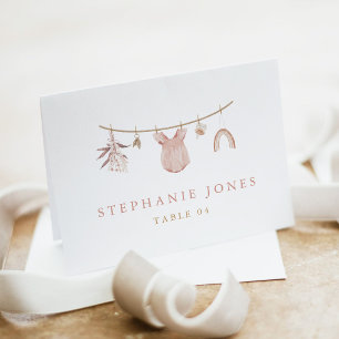 Baby Girl Clothesline Baby Shower Table Place Card