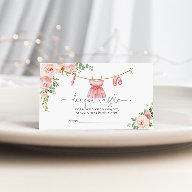 Baby Girl Clothesline Diaper raffle card (Creator Uploaded)