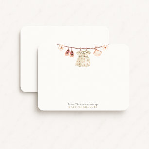 Baby Girl Clothesline Nursery Note Card