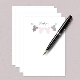 Baby Girl clothesline thank you note