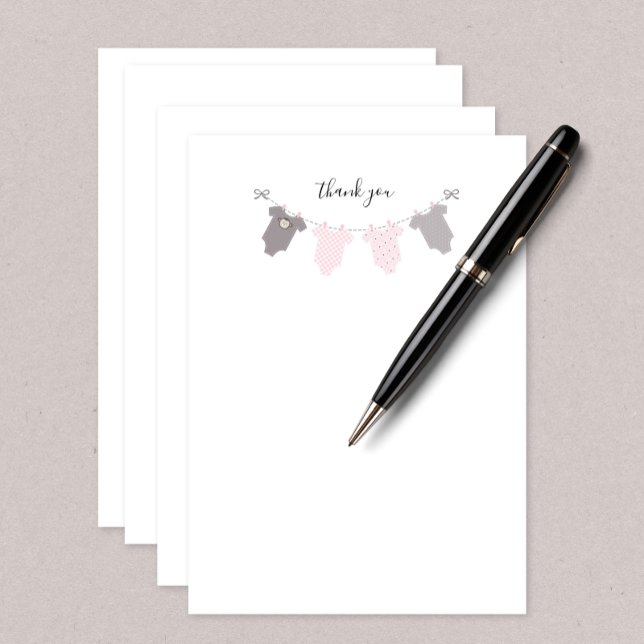 Baby Girl clothesline thank you note (Creator Uploaded)