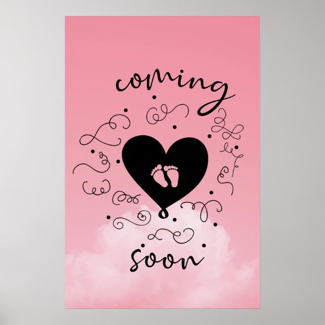 Baby girl coming soon Acrylic Wall Art (Front)