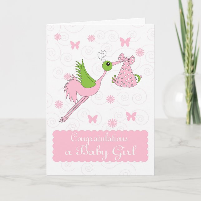 Baby Girl Congratulations, Birth of baby girl Card (Front)