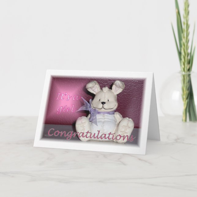 Baby Girl Congratulations Card (Front)