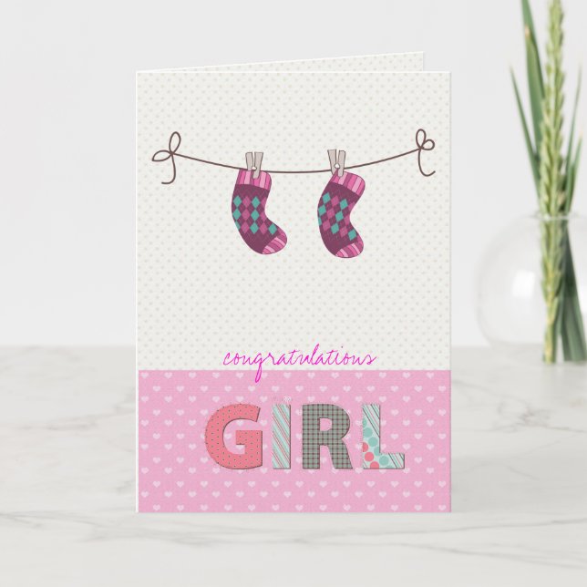 baby girl congratulations card (Front)