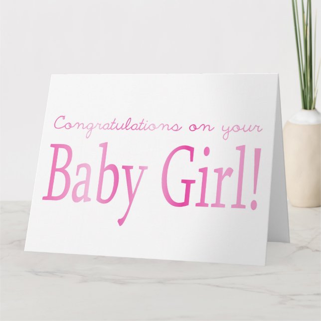 Baby Girl congratulations Card (Front)
