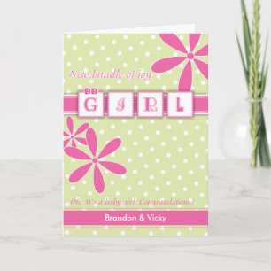 Baby Girl Congratulations Greeting Card