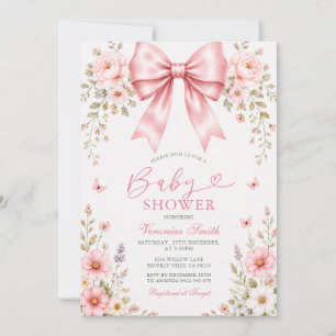 Baby girl Coquette Baby SHOWER Floral Invitation