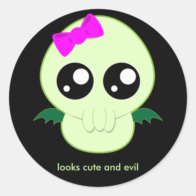 Baby Girl Cthulhu Classic Round Sticker (Front)