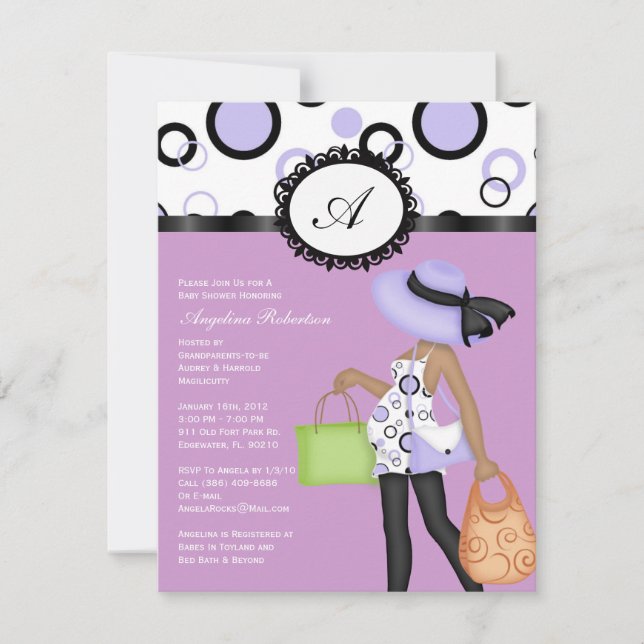 Baby Girl Cute Baby Shower Invites (Front)