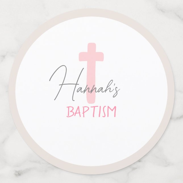 Baby Girl Cute Baptism Table Confetti  (Large Front)