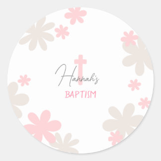 Baby Girl Cute Baptism Table Confetti Sticker  