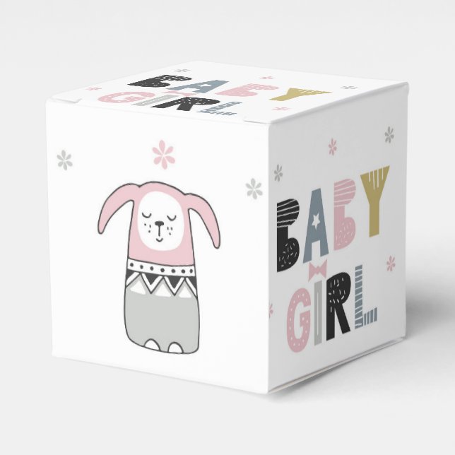 Baby Girl Cute Dog Gift Favour Box (Front Side)