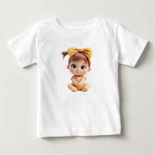 Baby Girl – Cute Yellow Cartoon Design T-Shirt