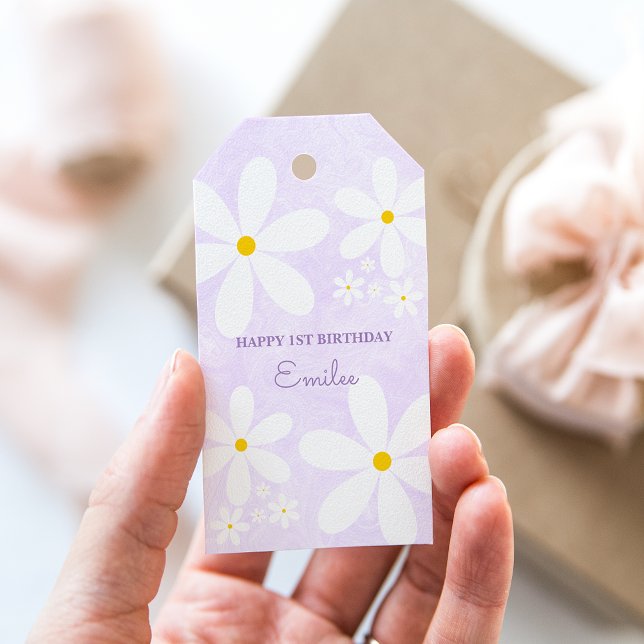 Baby Girl Daisy (Purple) Gift Tags (Creator Uploaded)