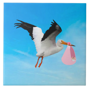 Baby Girl Delivery Ceramic Tile
