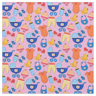 Baby Girl Design on Pink Fabric