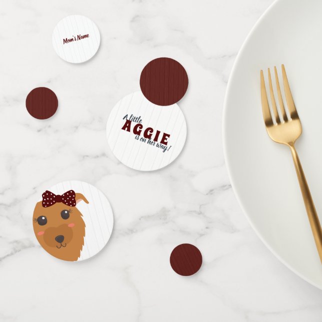 Baby Girl Dog Maroon Baby Shower Confetti (Group)