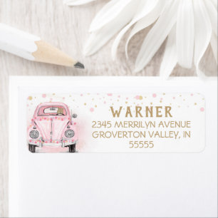 Baby Girl Drive By Baby Shower Pink Gold Car