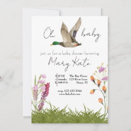 Baby Girl Duck theme baby shower Invitation