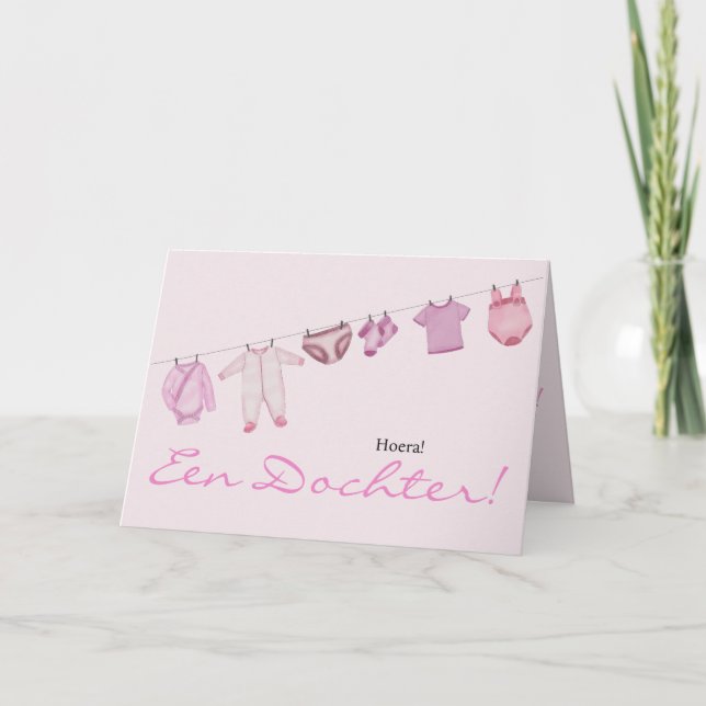 Baby Girl Dutch congratulations Card (Front)