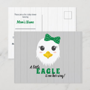 Baby Girl Eagle Green Baby Shower Invitation