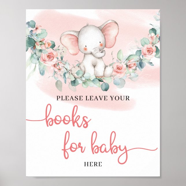 Baby Girl Elephant eucalyptus books for baby Poster (Front)