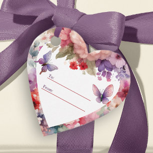 Baby Girl Fairy First Birthday Heart Gift Tags